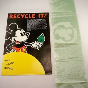 Disney World Micky Recycle It & 1 Bag 90s Vintage *Ephemera